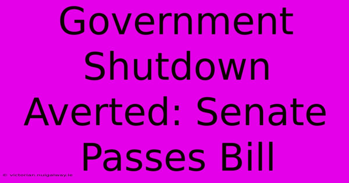 Government Shutdown Averted: Senate Passes Bill