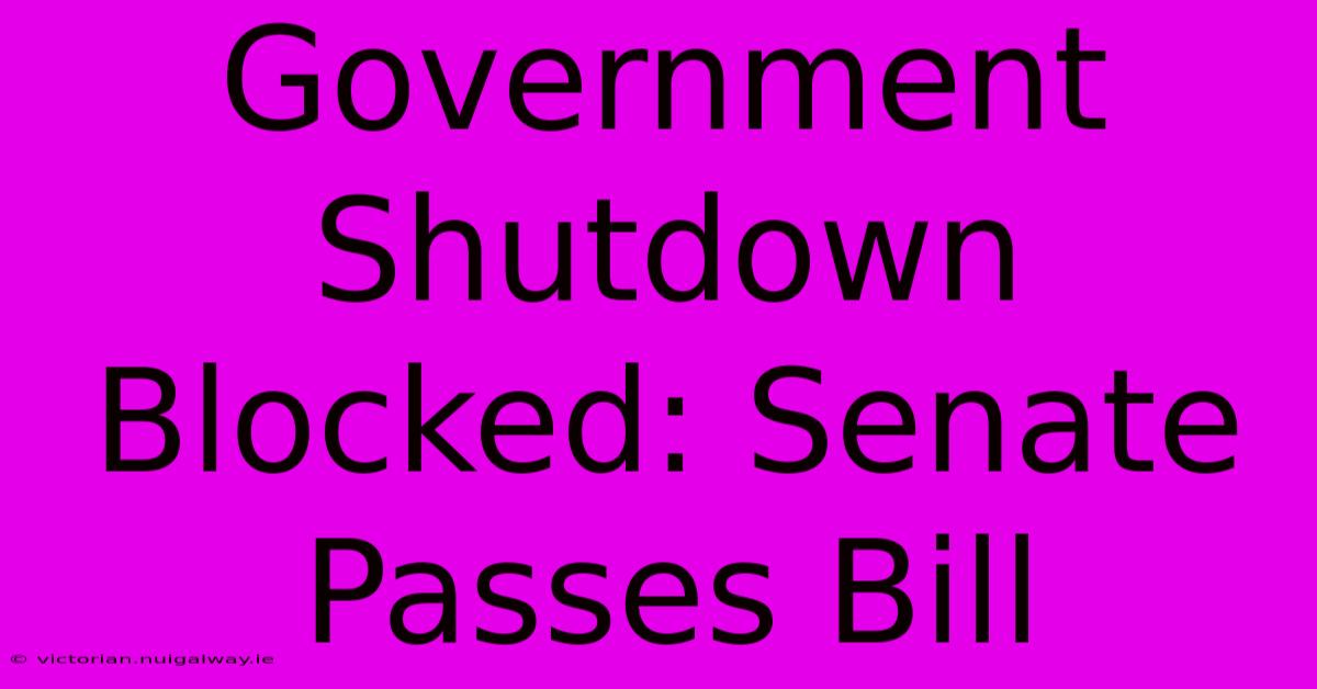 Government Shutdown Blocked: Senate Passes Bill