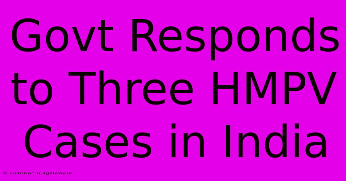 Govt Responds To Three HMPV Cases In India