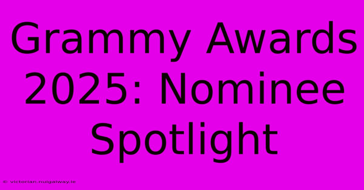 Grammy Awards 2025: Nominee Spotlight