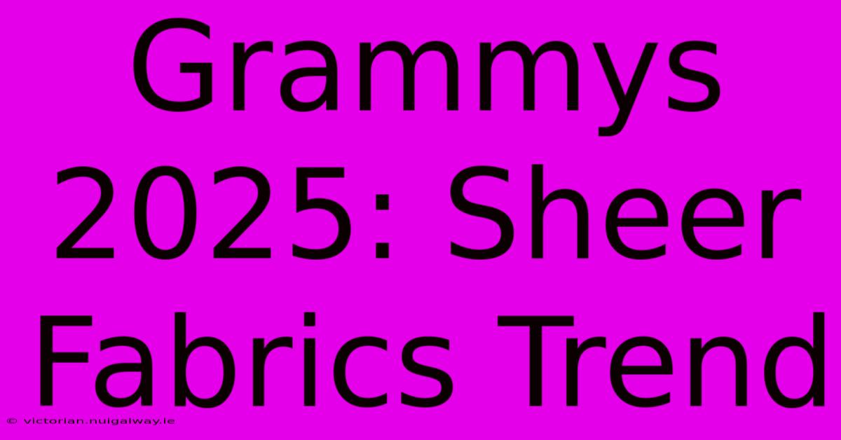 Grammys 2025: Sheer Fabrics Trend