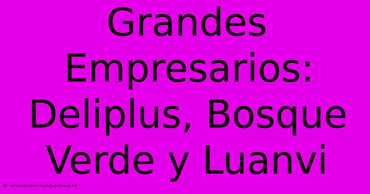 Grandes Empresarios: Deliplus, Bosque Verde Y Luanvi