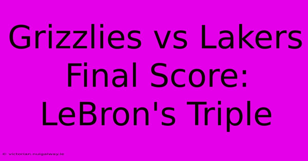 Grizzlies Vs Lakers Final Score: LeBron's Triple