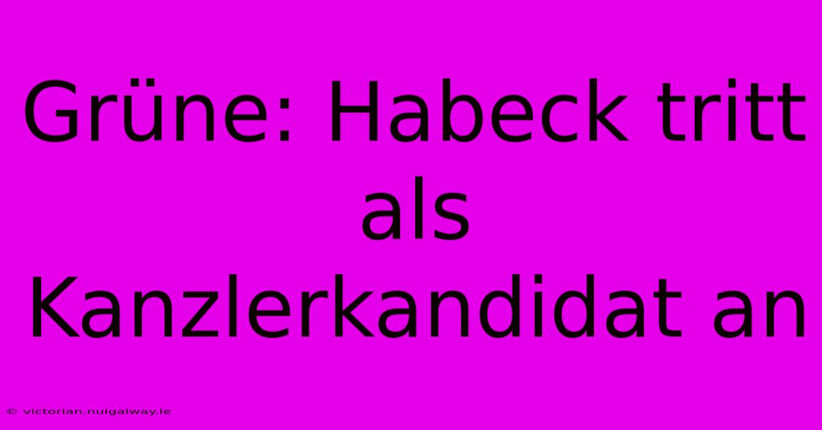 Grüne: Habeck Tritt Als Kanzlerkandidat An