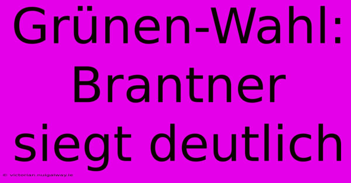 Grünen-Wahl: Brantner Siegt Deutlich