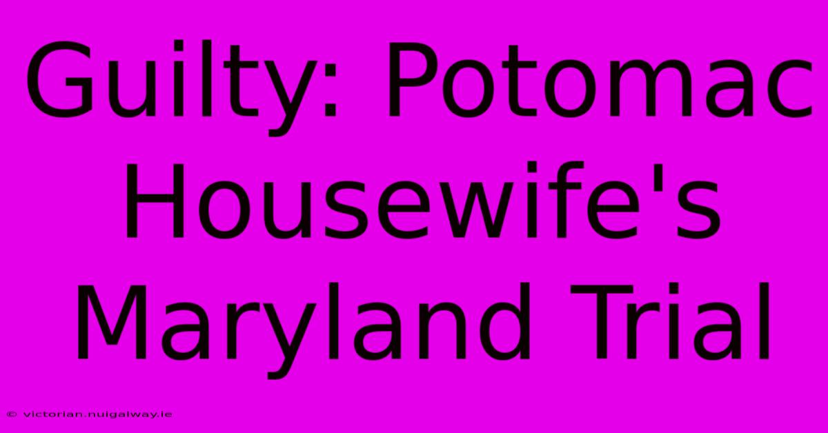 Guilty: Potomac Housewife's Maryland Trial