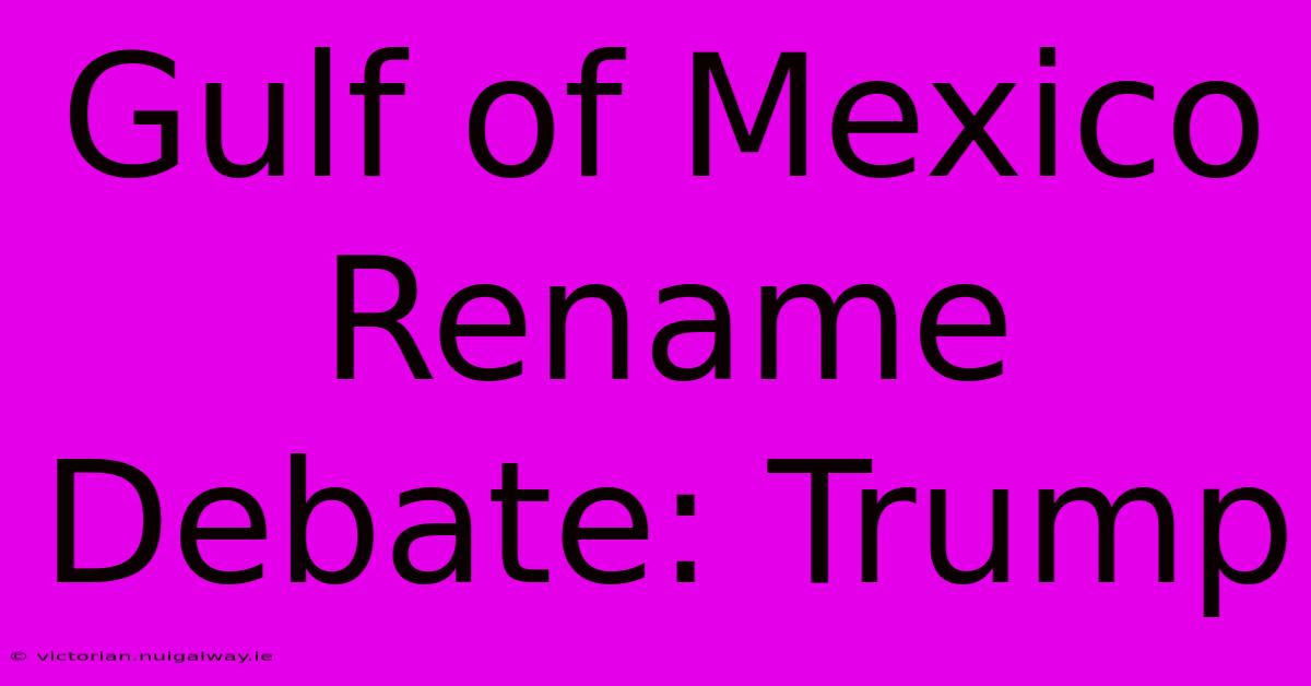 Gulf Of Mexico Rename Debate: Trump