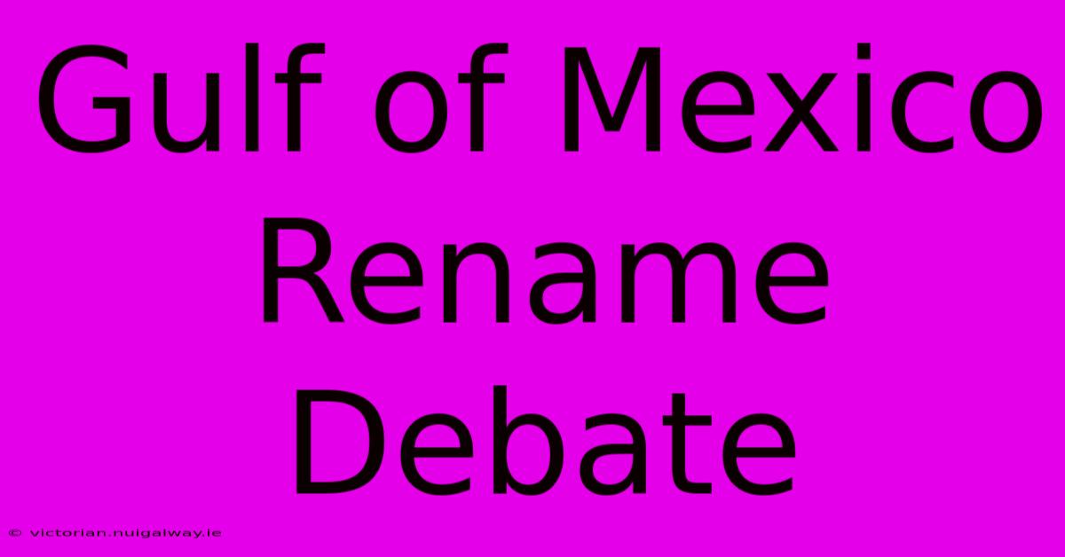 Gulf Of Mexico Rename Debate