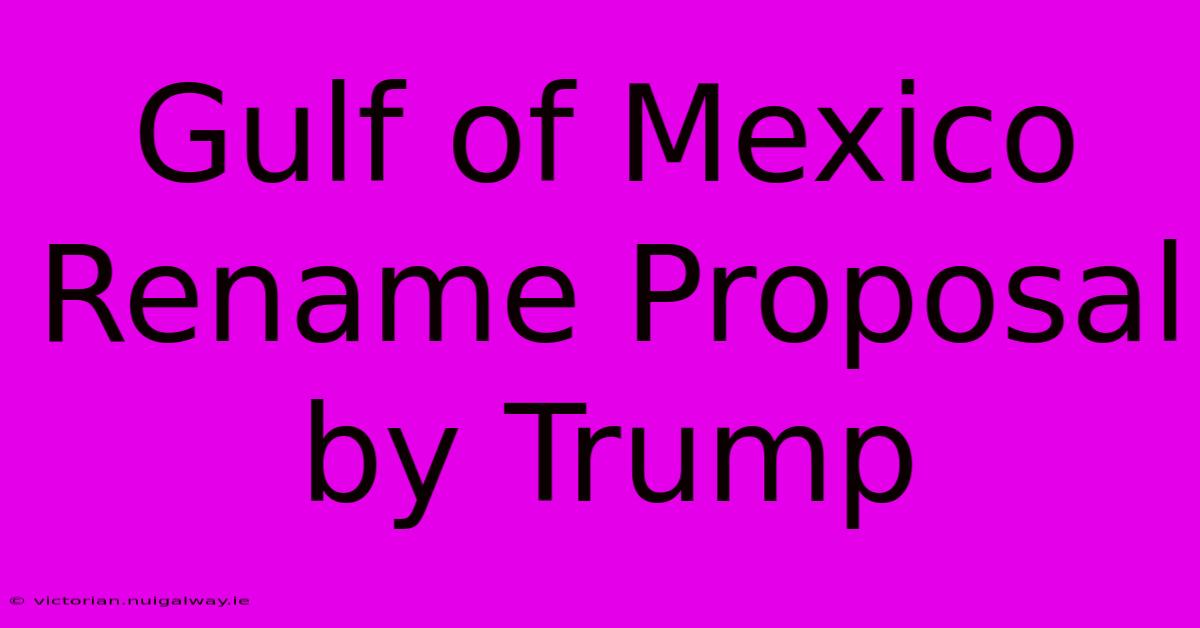 Gulf Of Mexico Rename Proposal By Trump