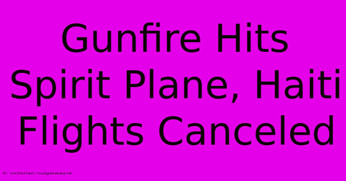 Gunfire Hits Spirit Plane, Haiti Flights Canceled