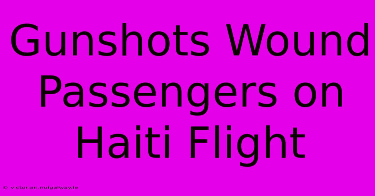 Gunshots Wound Passengers On Haiti Flight