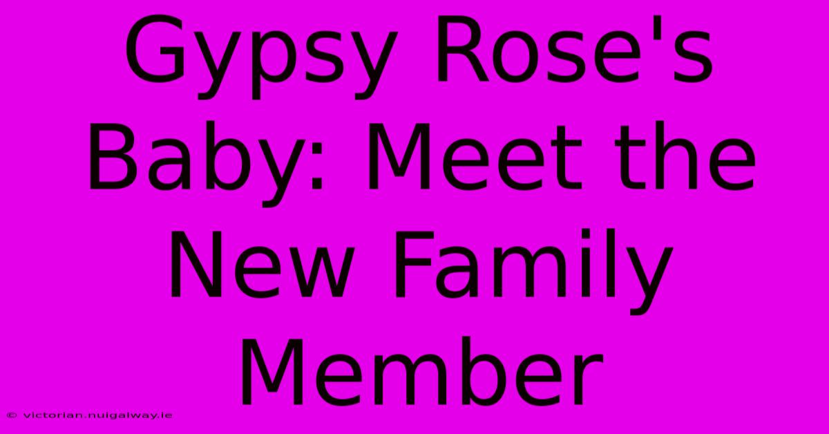 Gypsy Rose's Baby: Meet The New Family Member