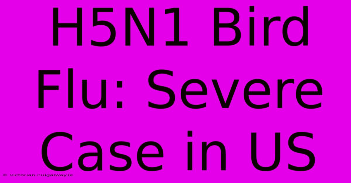 H5N1 Bird Flu: Severe Case In US