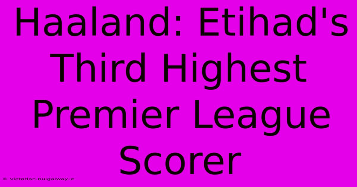 Haaland: Etihad's Third Highest Premier League Scorer