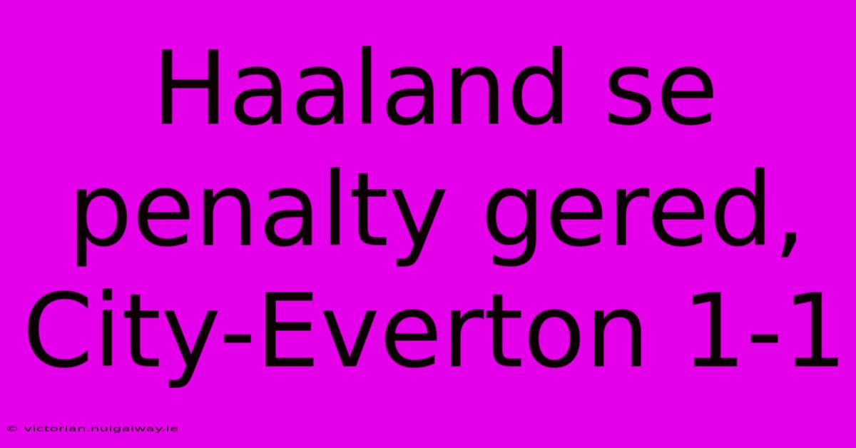 Haaland Se Penalty Gered, City-Everton 1-1