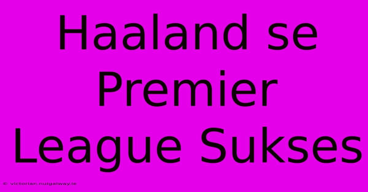 Haaland Se Premier League Sukses