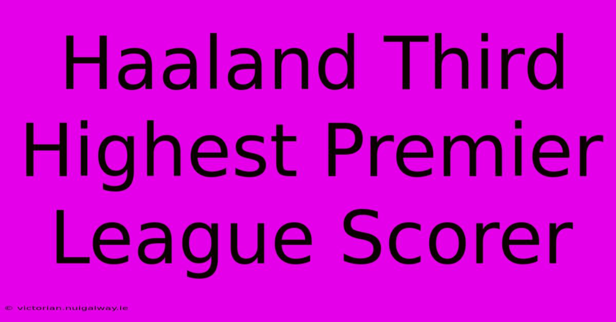 Haaland Third Highest Premier League Scorer