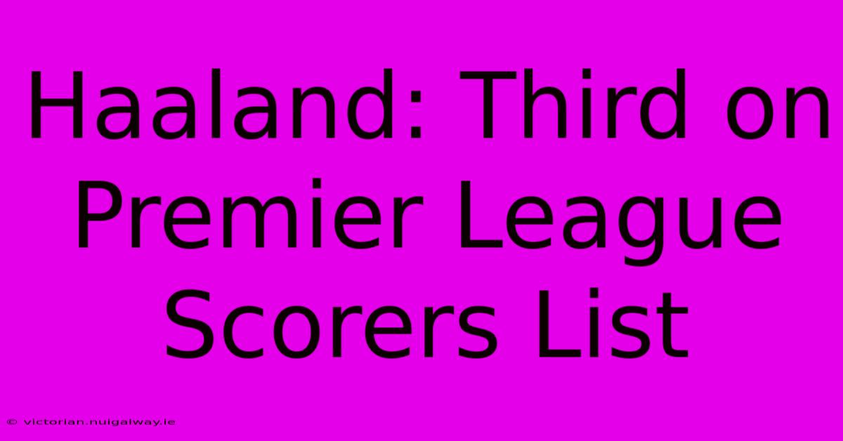 Haaland: Third On Premier League Scorers List