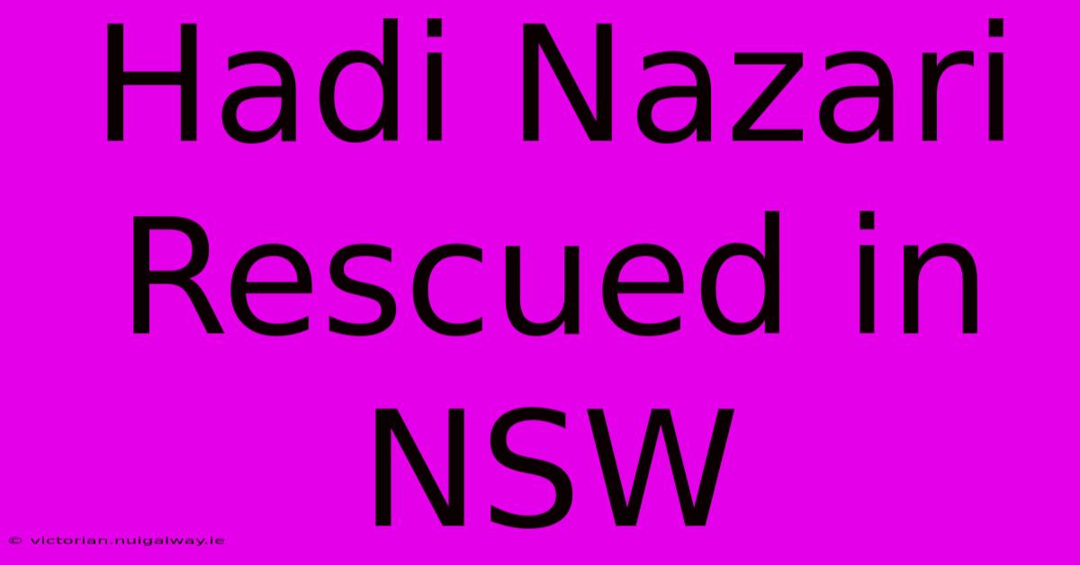 Hadi Nazari Rescued In NSW