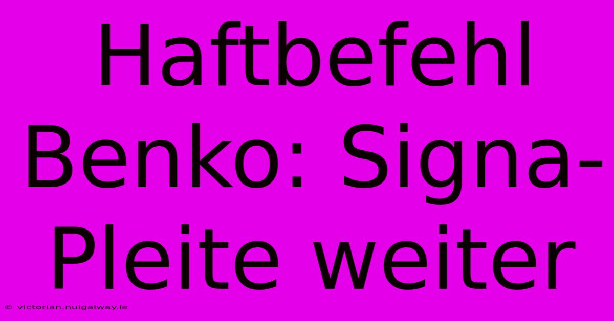 Haftbefehl Benko: Signa-Pleite Weiter