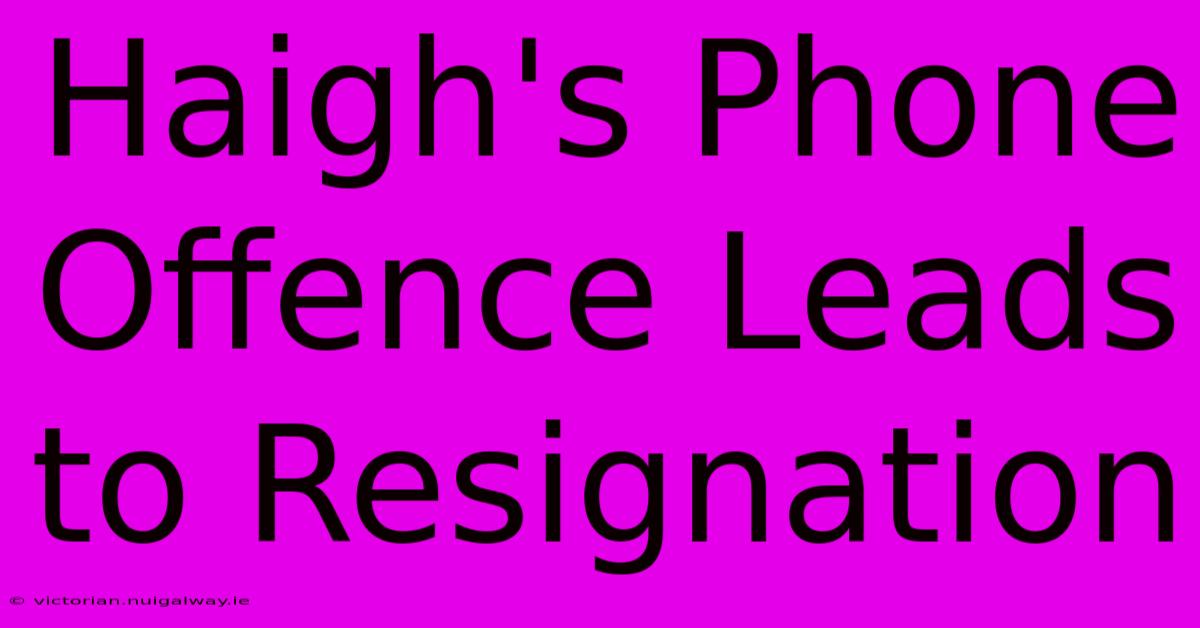 Haigh's Phone Offence Leads To Resignation