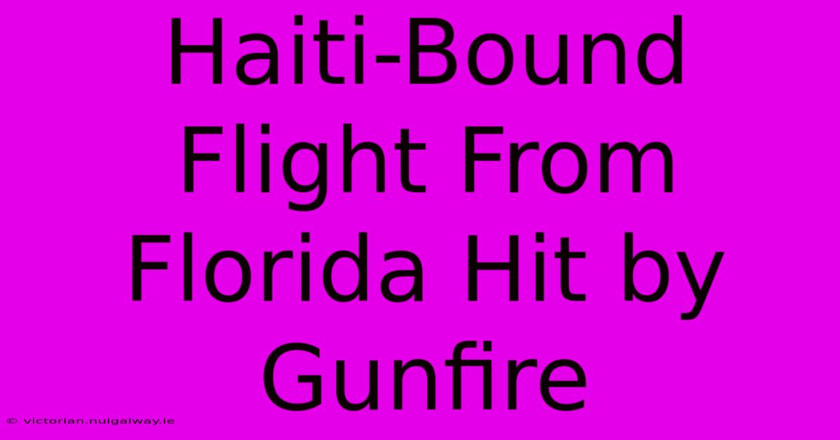 Haiti-Bound Flight From Florida Hit By Gunfire