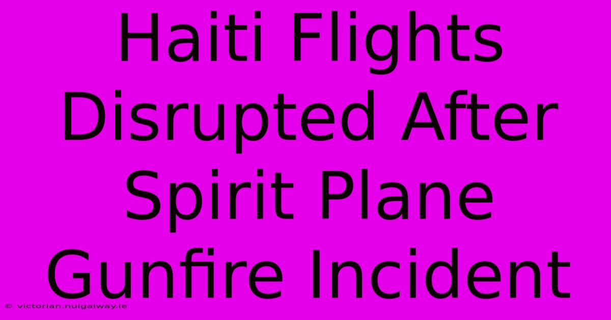 Haiti Flights Disrupted After Spirit Plane Gunfire Incident 