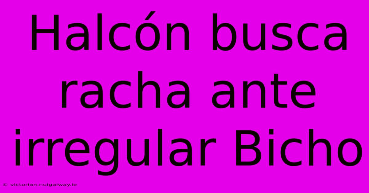 Halcón Busca Racha Ante Irregular Bicho