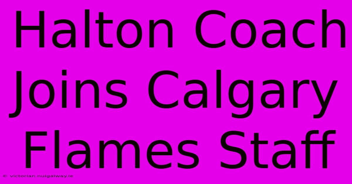 Halton Coach Joins Calgary Flames Staff