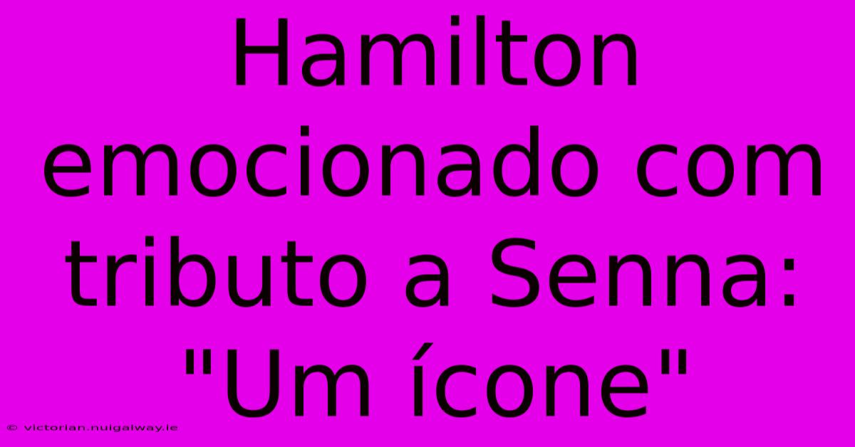 Hamilton Emocionado Com Tributo A Senna: 