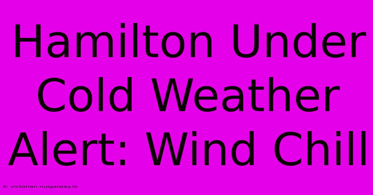 Hamilton Under Cold Weather Alert: Wind Chill