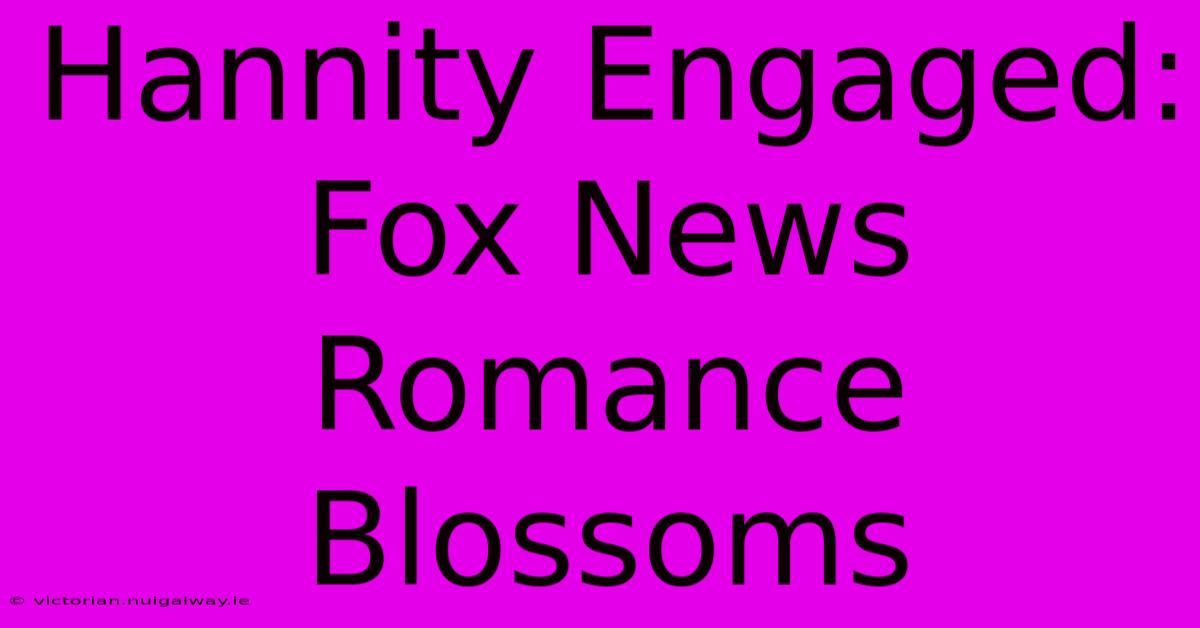 Hannity Engaged: Fox News Romance Blossoms