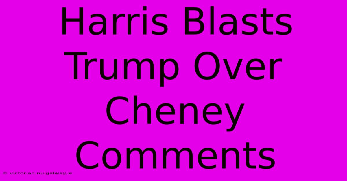 Harris Blasts Trump Over Cheney Comments 