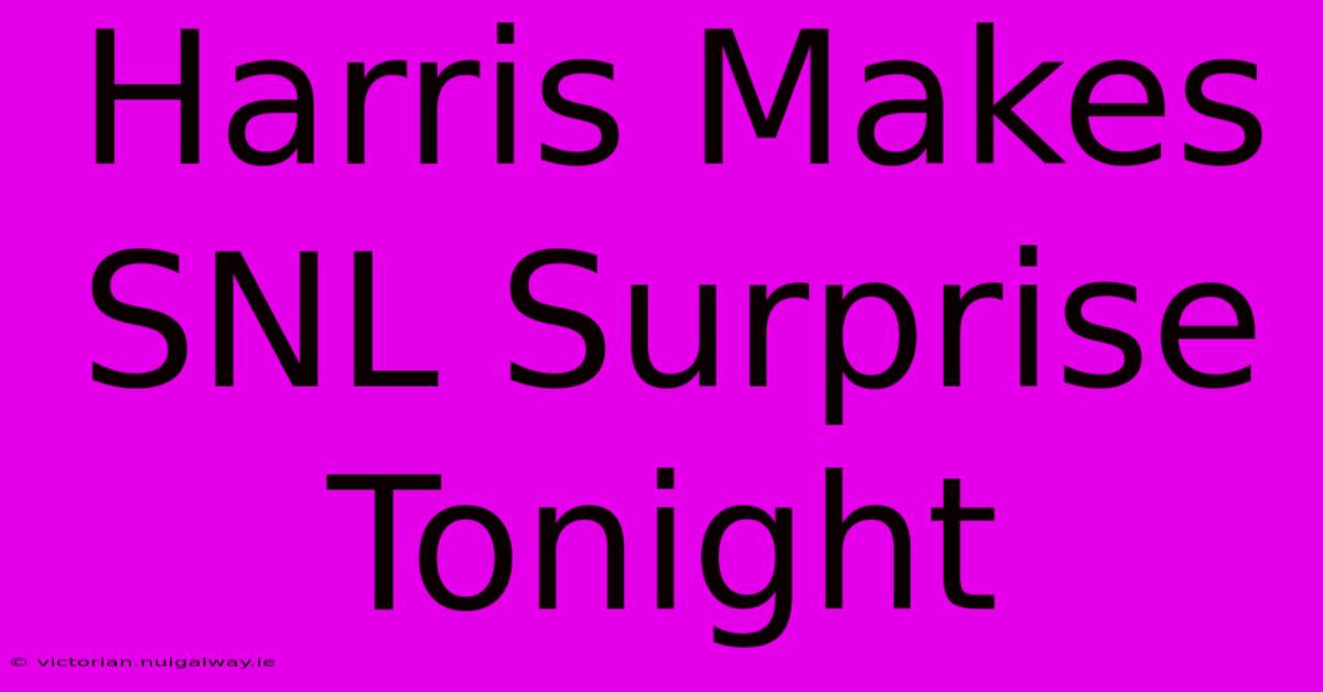 Harris Makes SNL Surprise Tonight