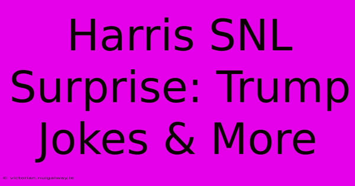 Harris SNL Surprise: Trump Jokes & More 