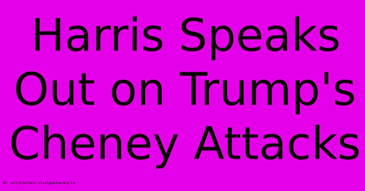 Harris Speaks Out On Trump's Cheney Attacks