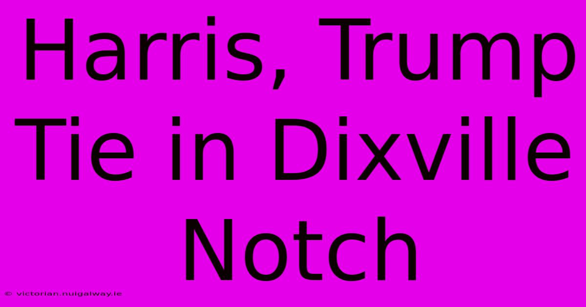 Harris, Trump Tie In Dixville Notch