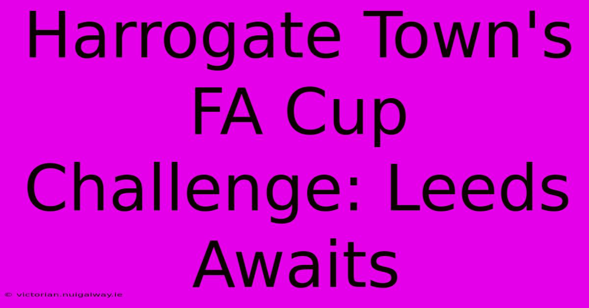 Harrogate Town's FA Cup Challenge: Leeds Awaits