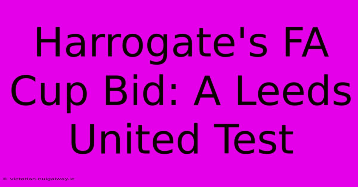 Harrogate's FA Cup Bid: A Leeds United Test