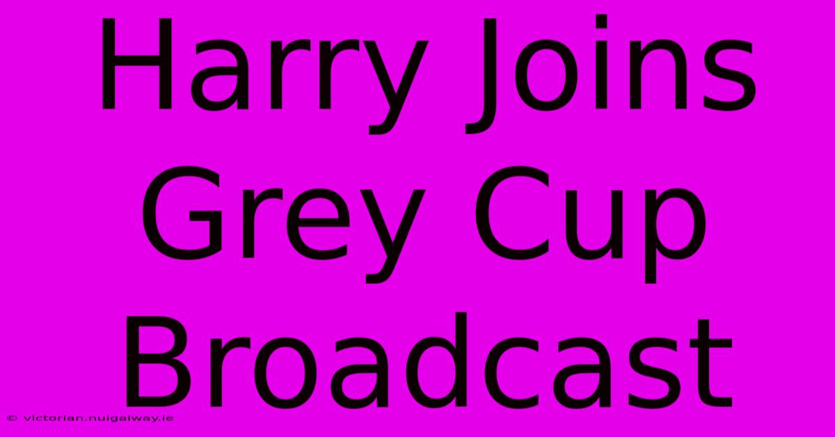 Harry Joins Grey Cup Broadcast