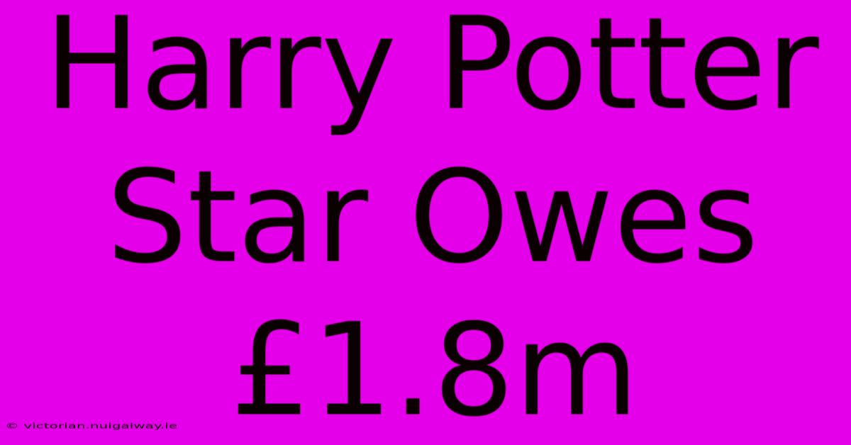 Harry Potter Star Owes £1.8m