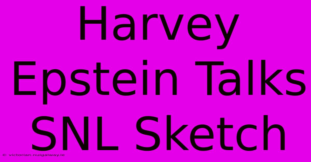 Harvey Epstein Talks SNL Sketch