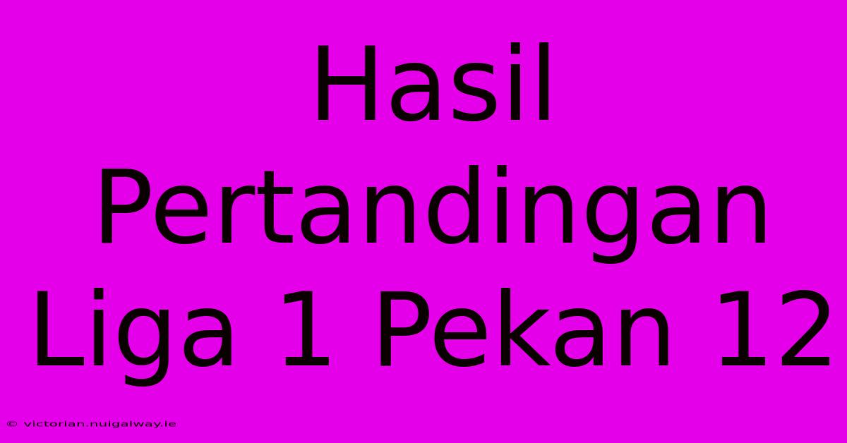 Hasil Pertandingan Liga 1 Pekan 12