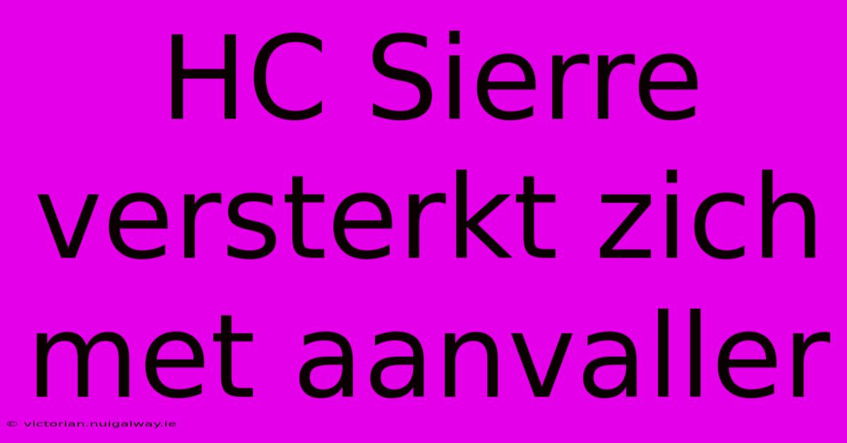 HC Sierre Versterkt Zich Met Aanvaller