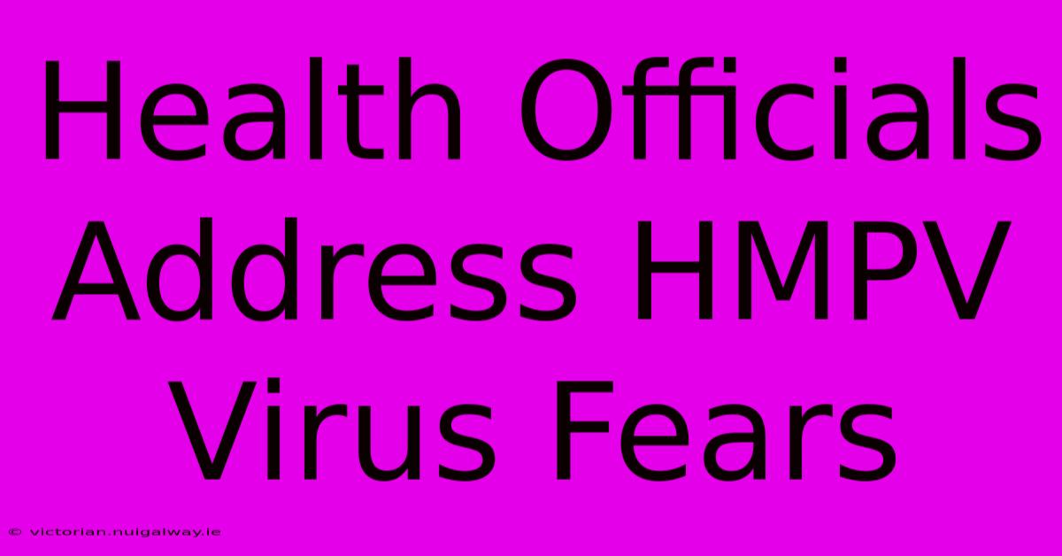 Health Officials Address HMPV Virus Fears