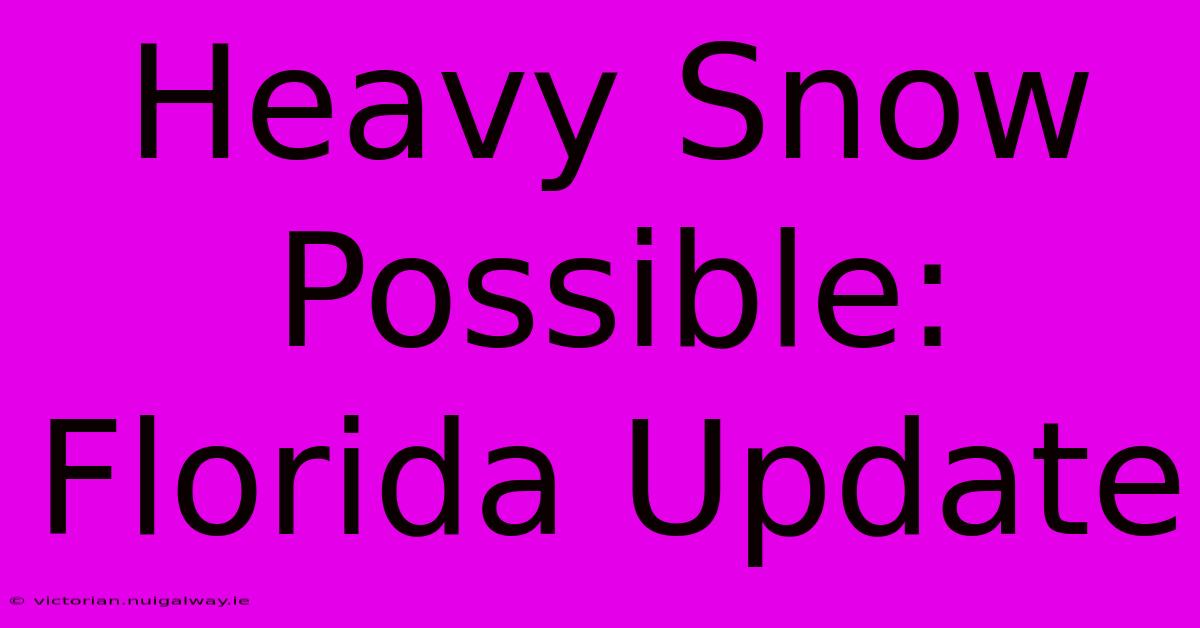 Heavy Snow Possible: Florida Update