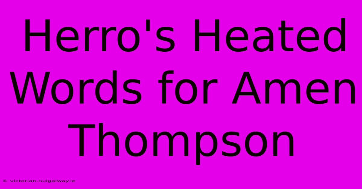 Herro's Heated Words For Amen Thompson