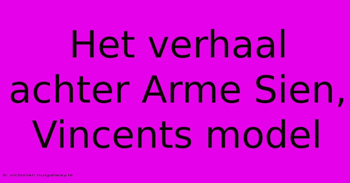 Het Verhaal Achter Arme Sien, Vincents Model