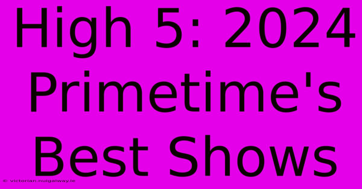 High 5: 2024 Primetime's Best Shows