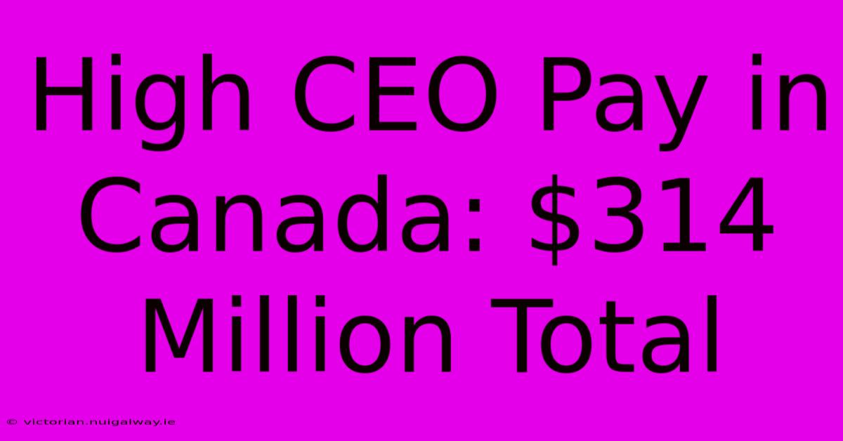 High CEO Pay In Canada: $314 Million Total